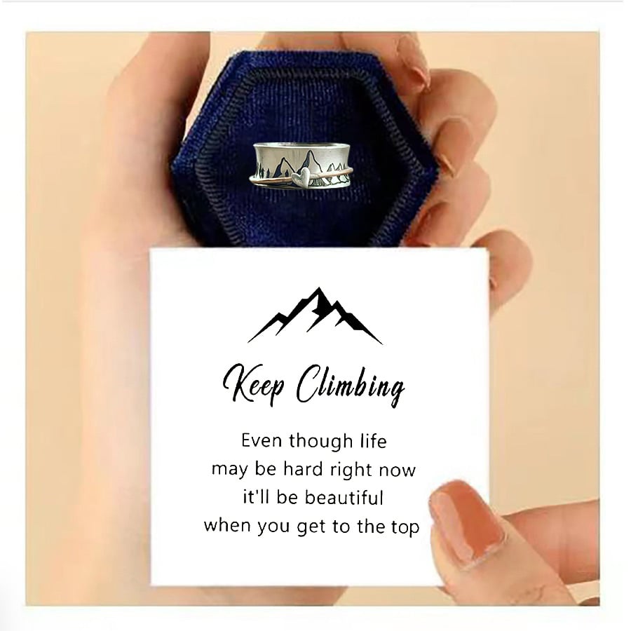 __Last Day Promotion 49% OFF__-Keep Climbing Silver Spinner Ring__