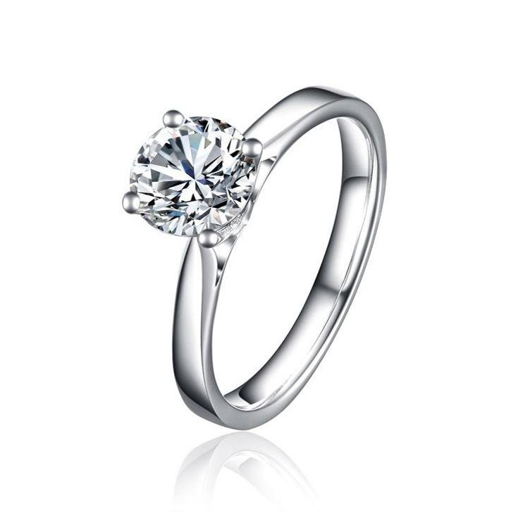 Classic Four Prong CVD Diamond Ring-D color VVS - supskart