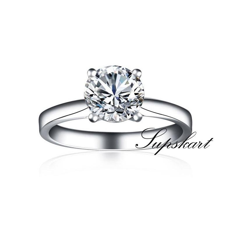 Classic Four Prong CVD Diamond Ring-D color VVS - supskart