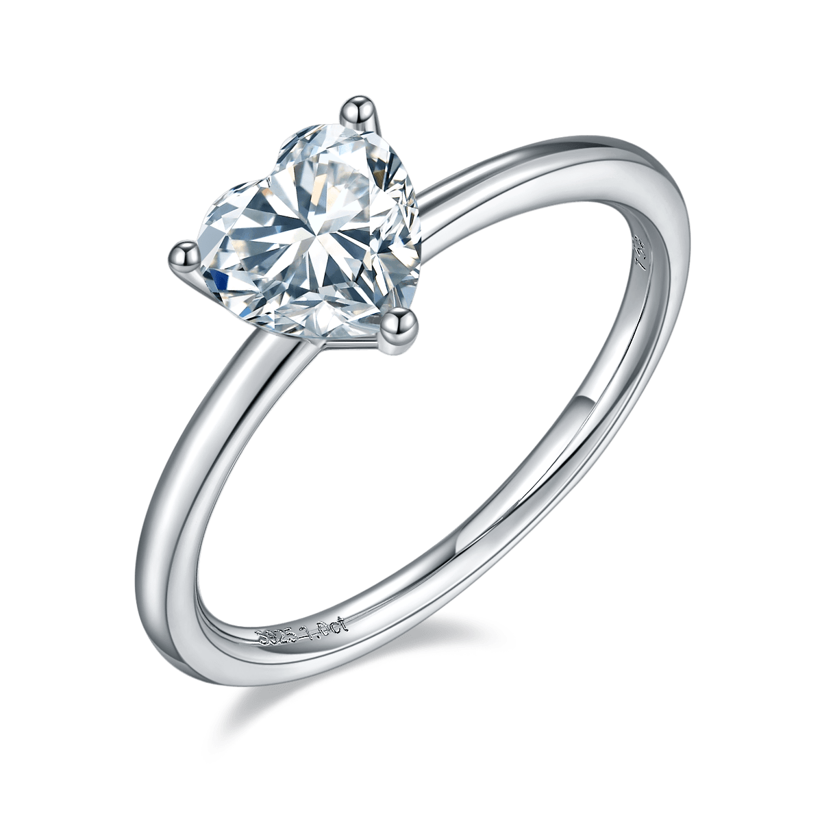 Classic Heart CVD Diamonds Ring-D color VVS - supskart