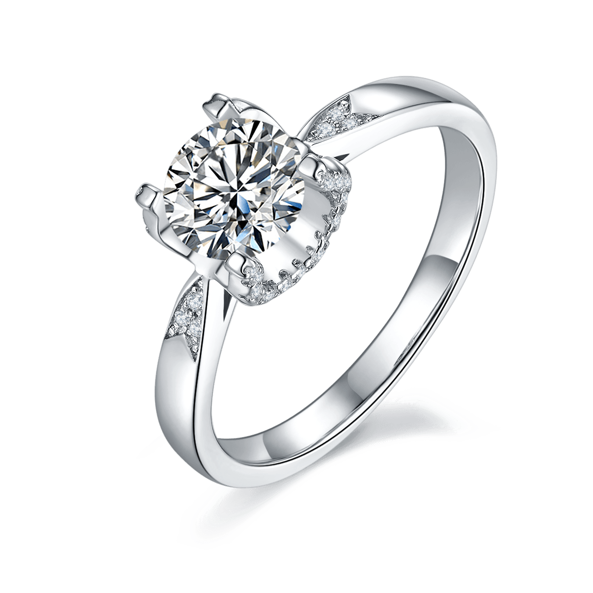 Classic Ox Head Swallow Tail With Micro Inlay CVD Dimond Ring-D color VVS - supskart