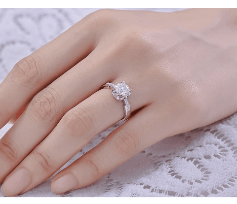 Classic Ox Head Waist Style Base CVD Diamond Ring-D color VVS - supskart