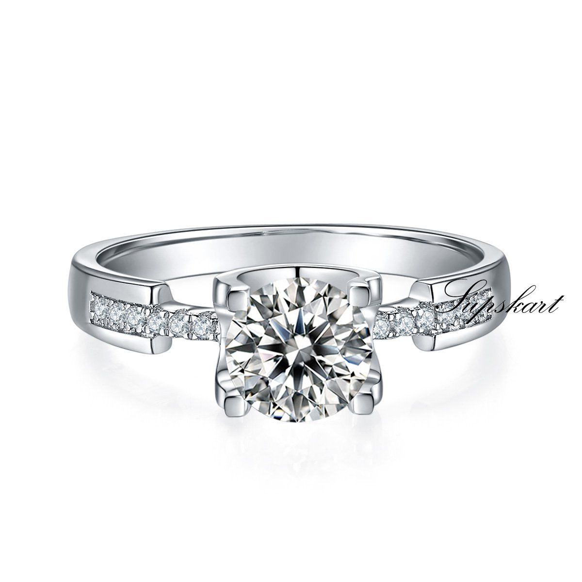 Classic Ox Head Waist Style Base CVD Diamond Ring-D color VVS - supskart