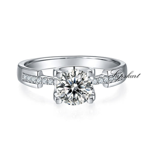 Classic Ox Head Waist Style Base CVD Diamond Ring-D color VVS - supskart