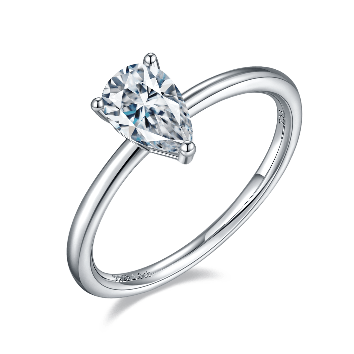 Classic Pear Shaped CVD Diamonds Ring-D color VVS - supskart