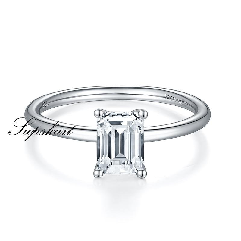 Classic Rectangle CVD Diamonds Ring-D color VVS - supskart