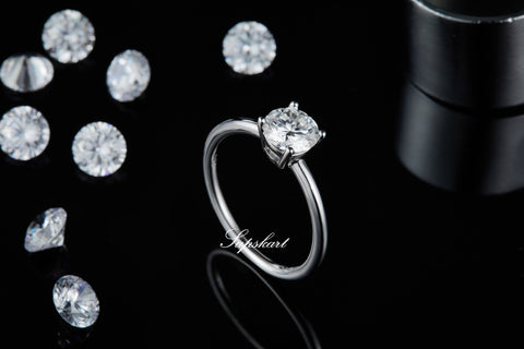 Classic Round CVD Diamonds Ring-D color VVS - supskart