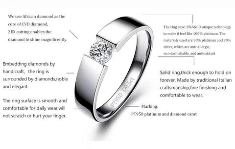 Classic Simple Design CVD Diamond Ring - supskart