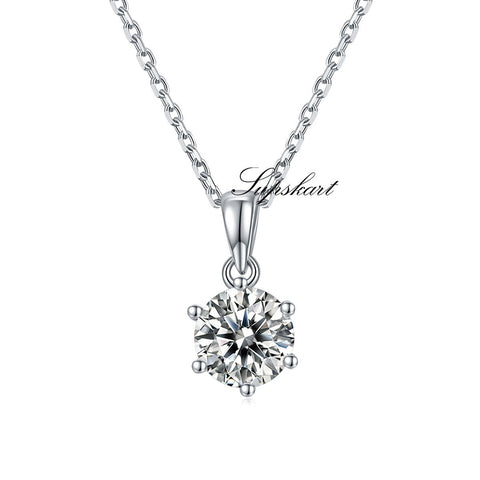 Classic Six Prong CVD Diamond Necklace Stud Jewlery Set - supskart