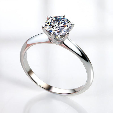 Classic Six Prong Solitaire CVD Ring - supskart