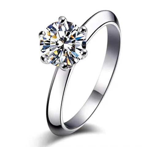 Classic Six Prong Solitaire CVD Ring - supskart