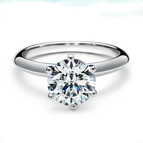 Classic Six Prong Solitaire CVD Ring - supskart