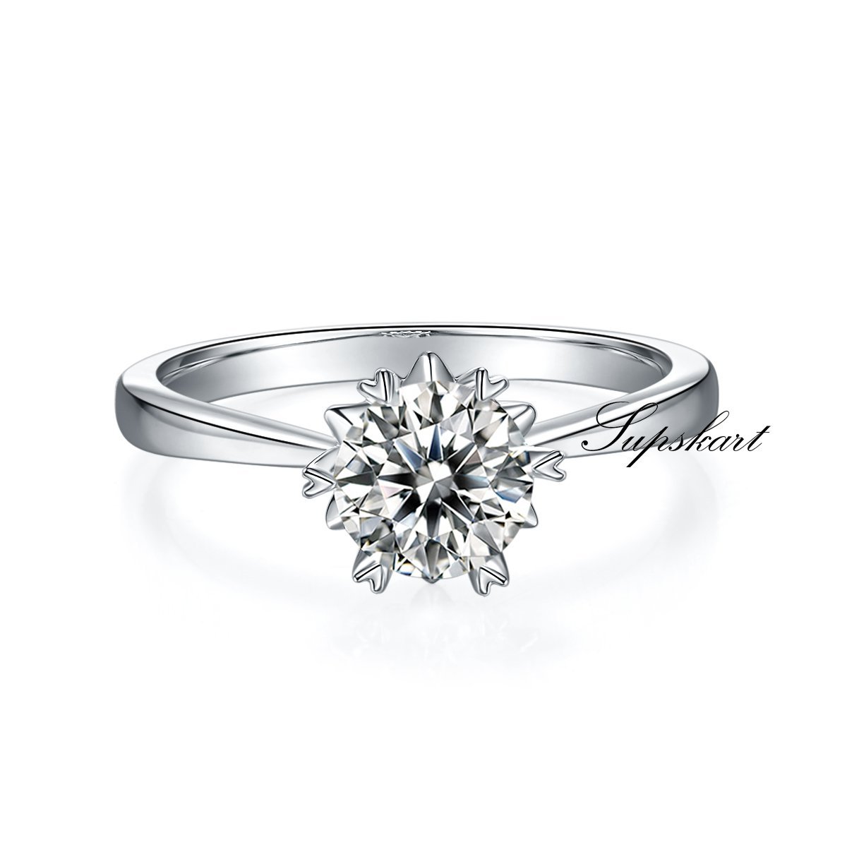Classic Snowflake CVD Diamond Ring-D color VVS - supskart