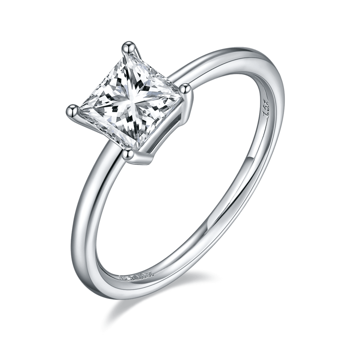 Classic Square CVD Diamonds Ring-D color VVS - supskart