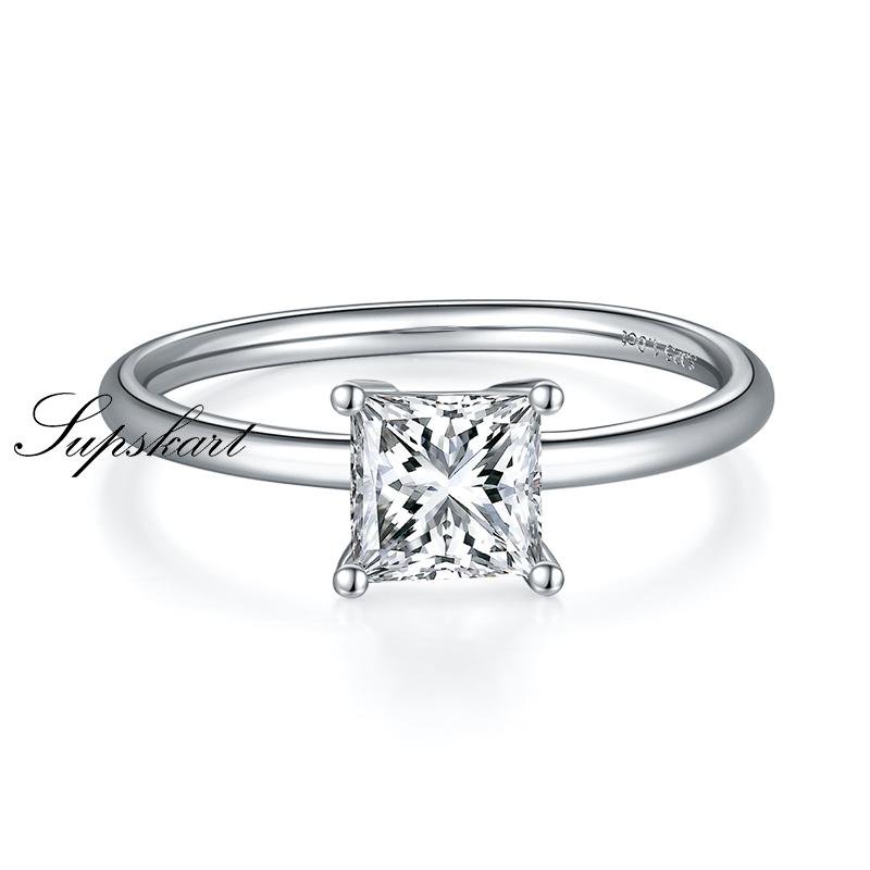 Classic Square CVD Diamonds Ring-D color VVS - supskart