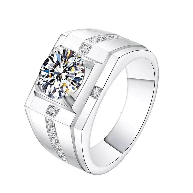 Cross Style CVD Diamonds Men's Ring - supskart