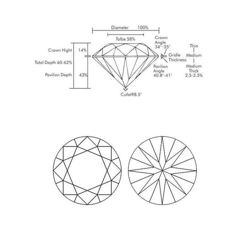 CVD Loose Diamond Stone Round (H&A) Cut-D color VVS - supskart