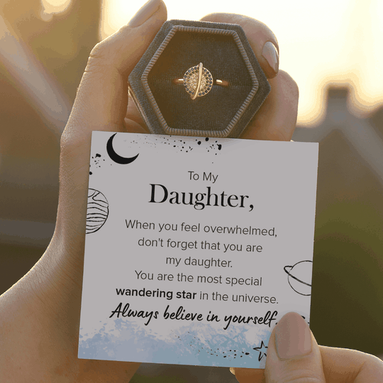 __ Promotion 49% OFF____ To My Daughter__Rotating Planet Spinning Anxiety Ring__