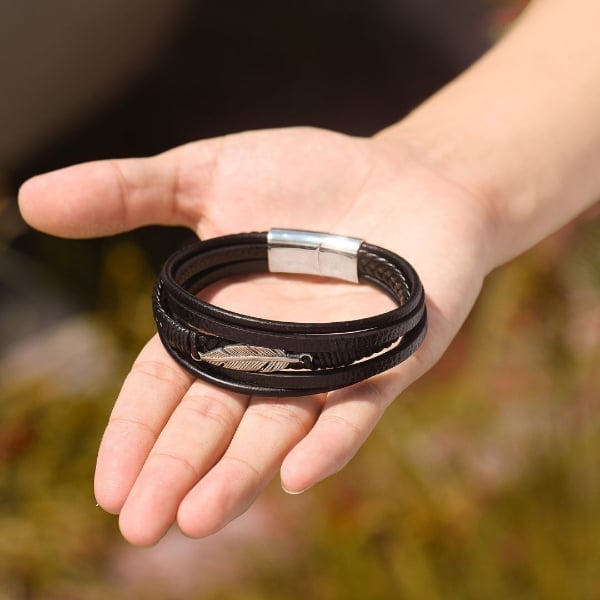 To My Son &quot;Love You To Infinity And Beyond&quot; Feather Bracelet