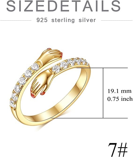 For Granddaughter - S925 I Squeezed This Hug Ring Really Tight and Filled It with My Love and Light Hug Ring