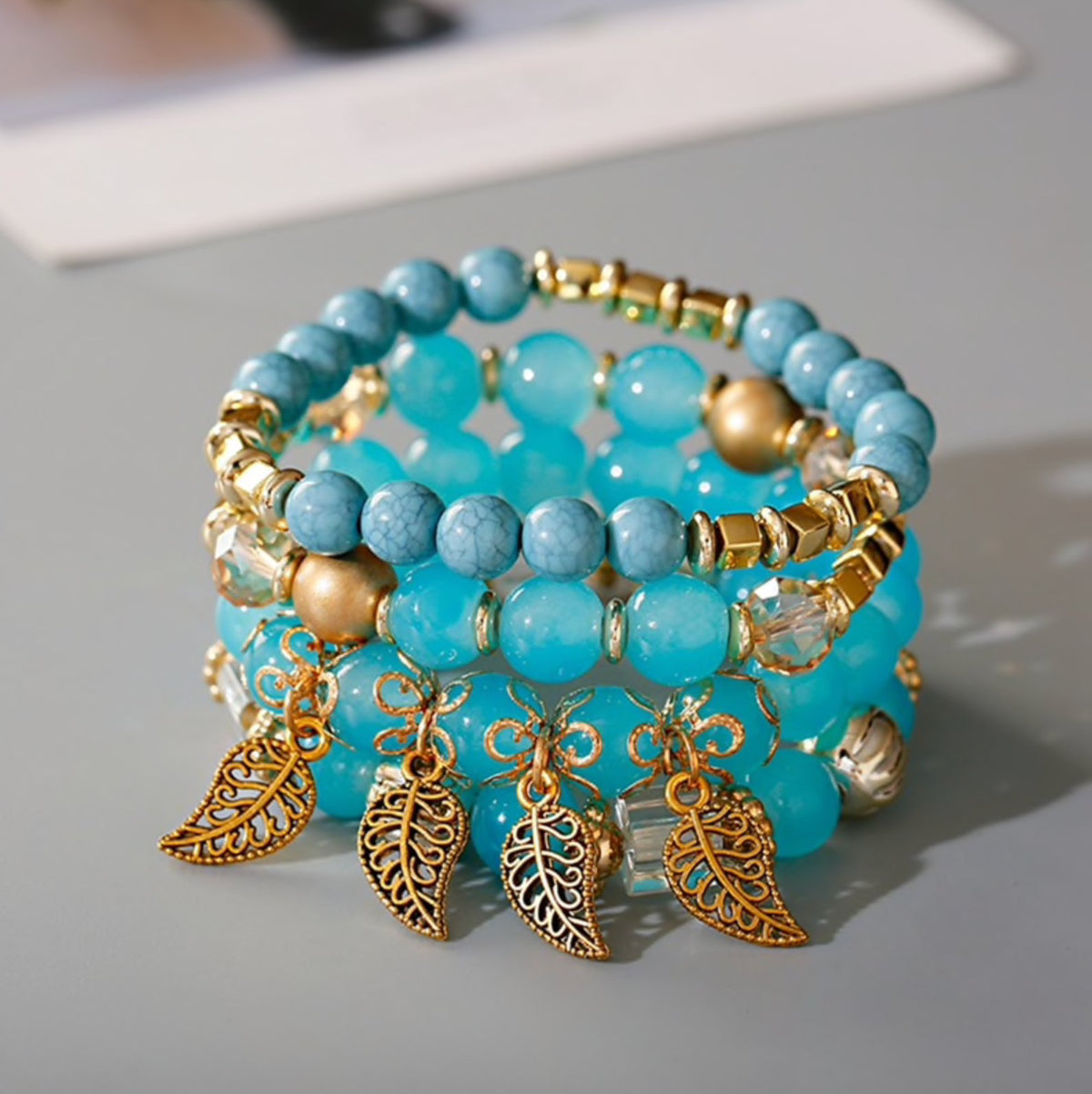 Bohemian Leaf Bracelet Set