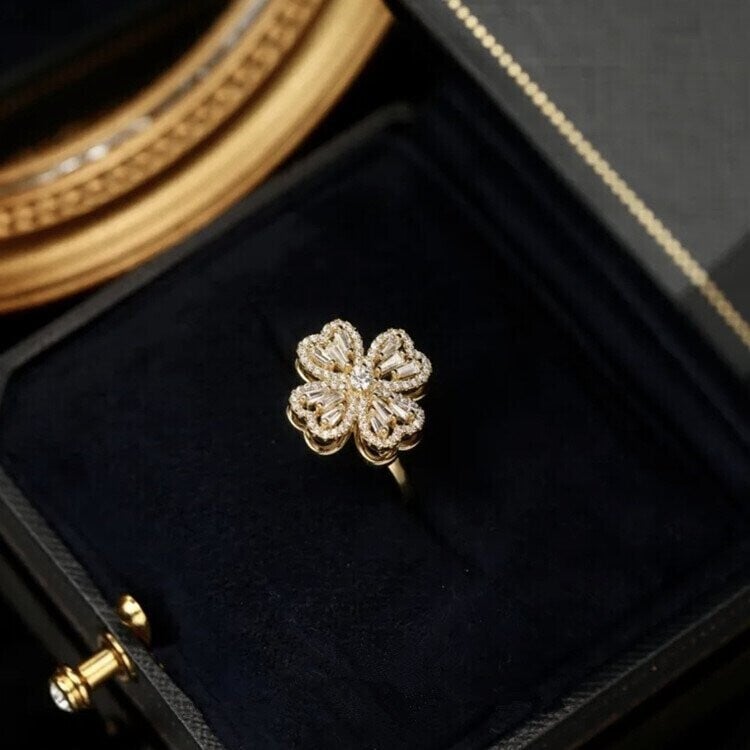 Hot Sale__ Four-Leaf Clovers Rotating Ring __ A Gift For Your Loved Ones_¤ï_