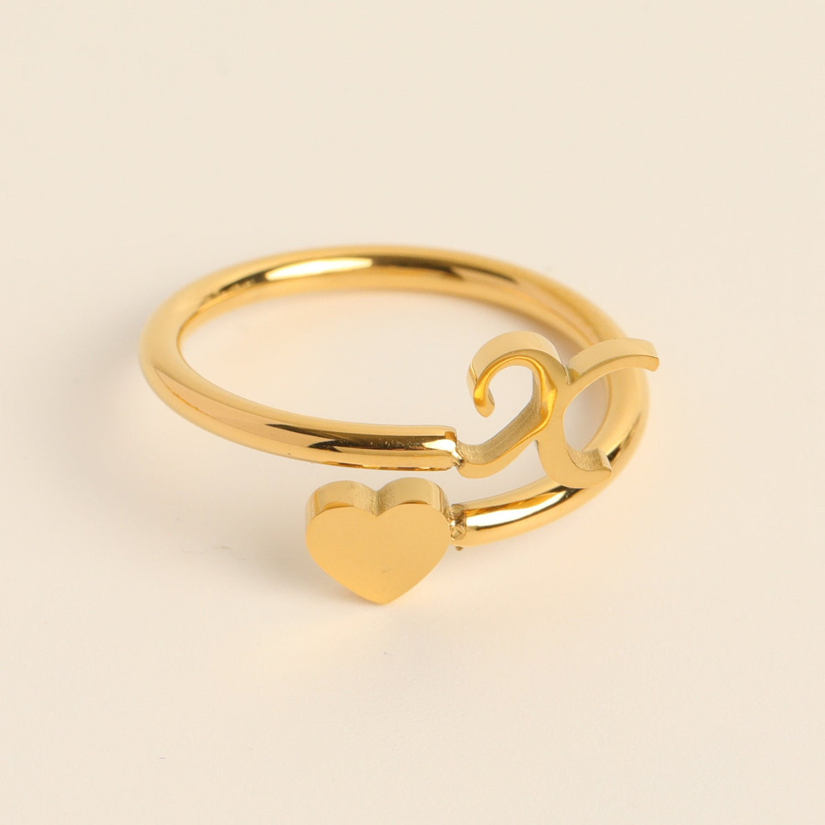 __Promotion 48% OFF____To My Granddaughter, Dainty Initial Heart Ring
