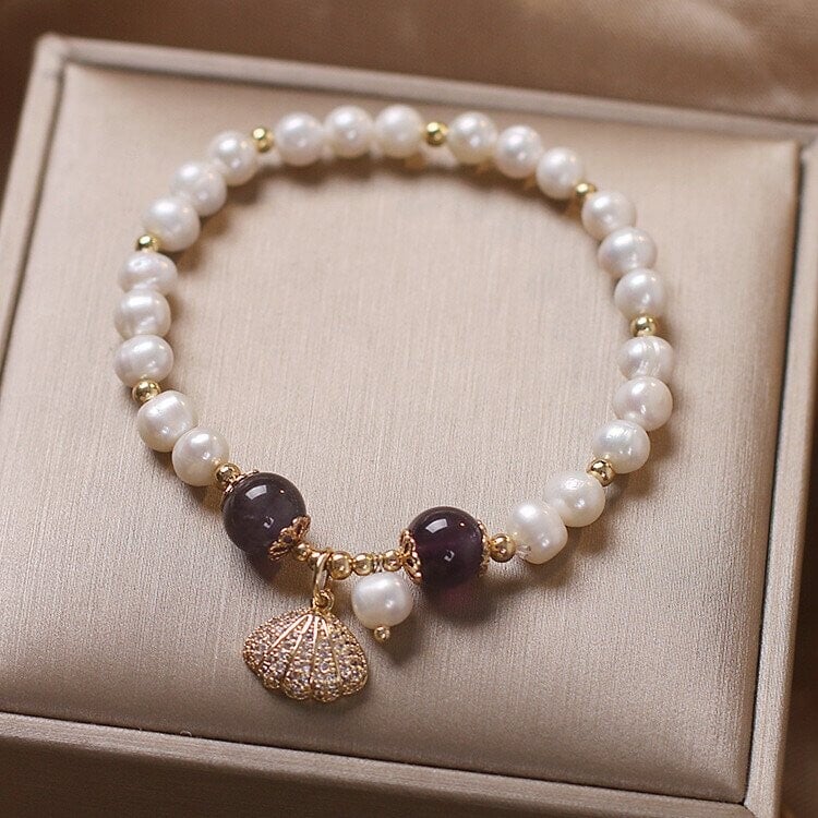 Freshwater Pearl &amp;  shell  Bracelet