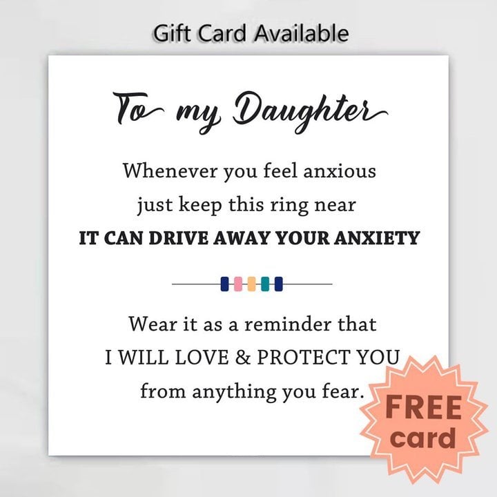 __ For Daughter - S925 Away Your Anxiety Two Layer Beads Fidget Ring- Adjustable__