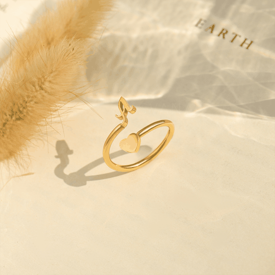 __Promotion 48% OFF____To My Granddaughter, Dainty Initial Heart Ring