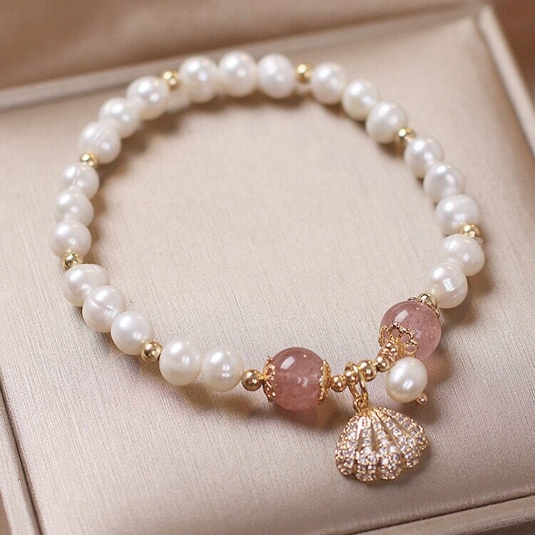 Freshwater Pearl &amp;  shell  Bracelet
