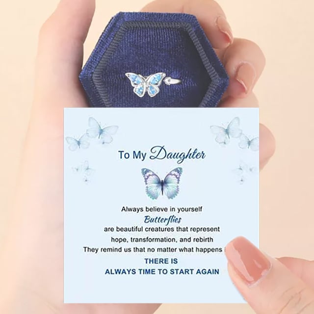 __Promotion 49% OFF____ To My Daughter Butterfly Fidget Ring_______