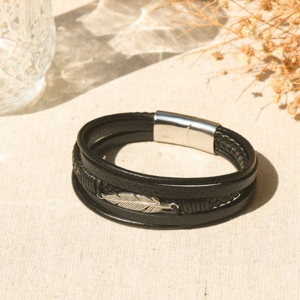 To My Son &quot;Love You To Infinity And Beyond&quot; Feather Bracelet