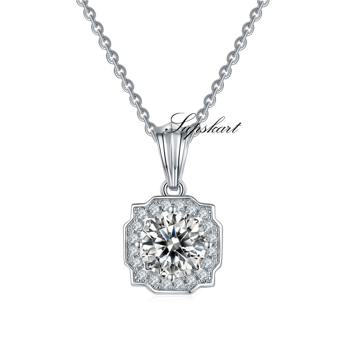 Fashion Harry CVD Diamond Necklace Stud Jewlery Set - supskart