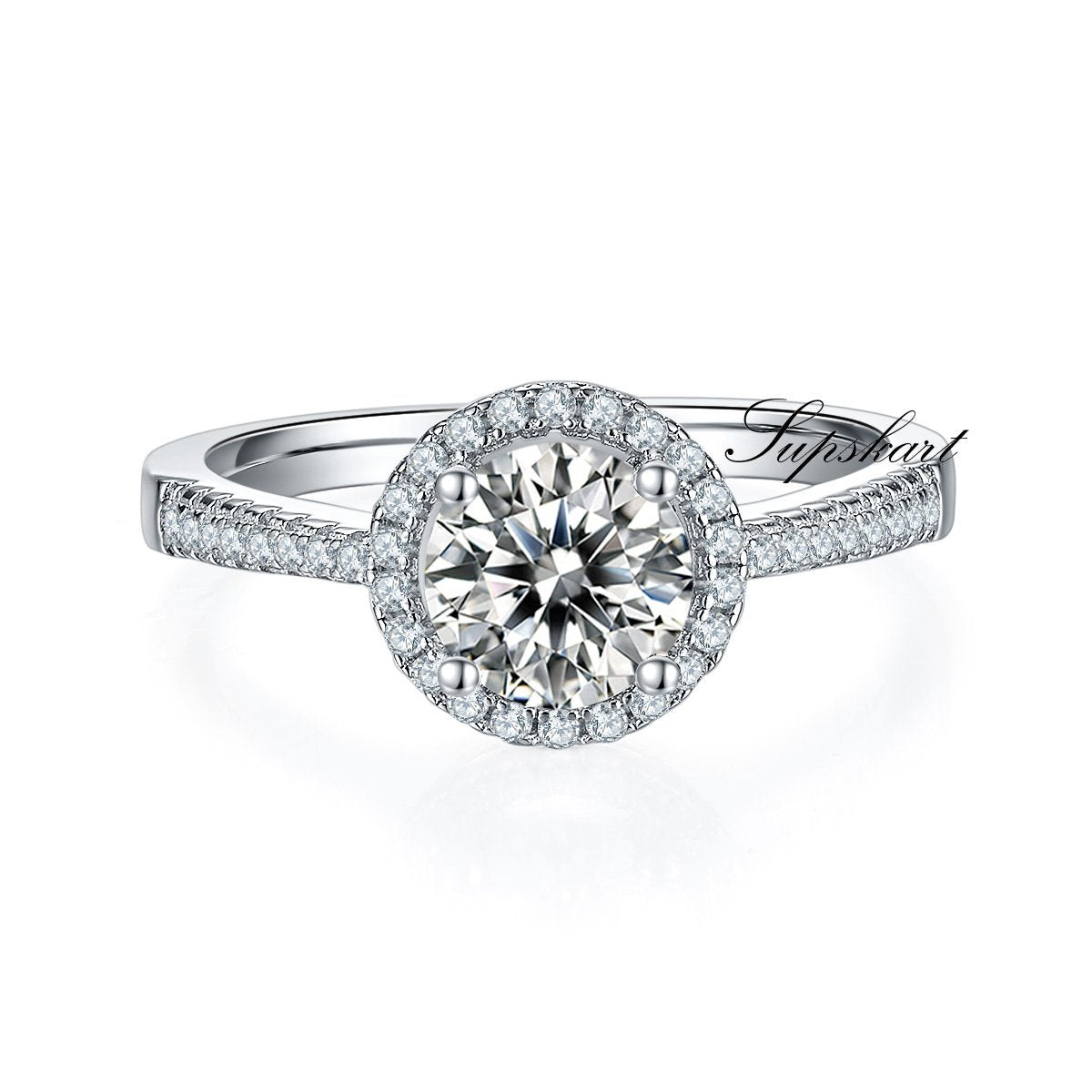 Four Prong Round CVD Diamond Ring-D color VVS - supskart