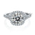 Four Prong Square Two Row CVD Diamond Ring-D color VVS