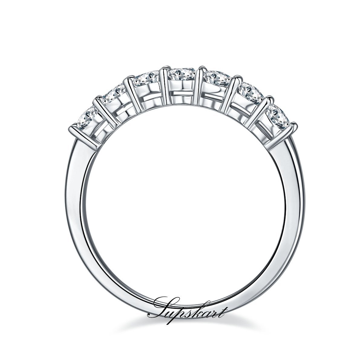 Half A Circle Seven CVD Diamonds Ring-D color VVS - supskart