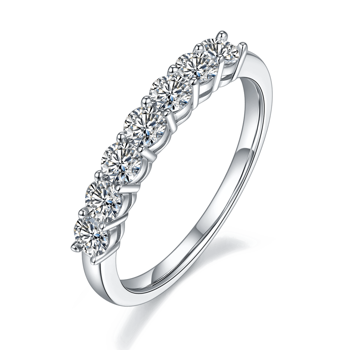 Half A Circle Seven CVD Diamonds Ring-D color VVS - supskart