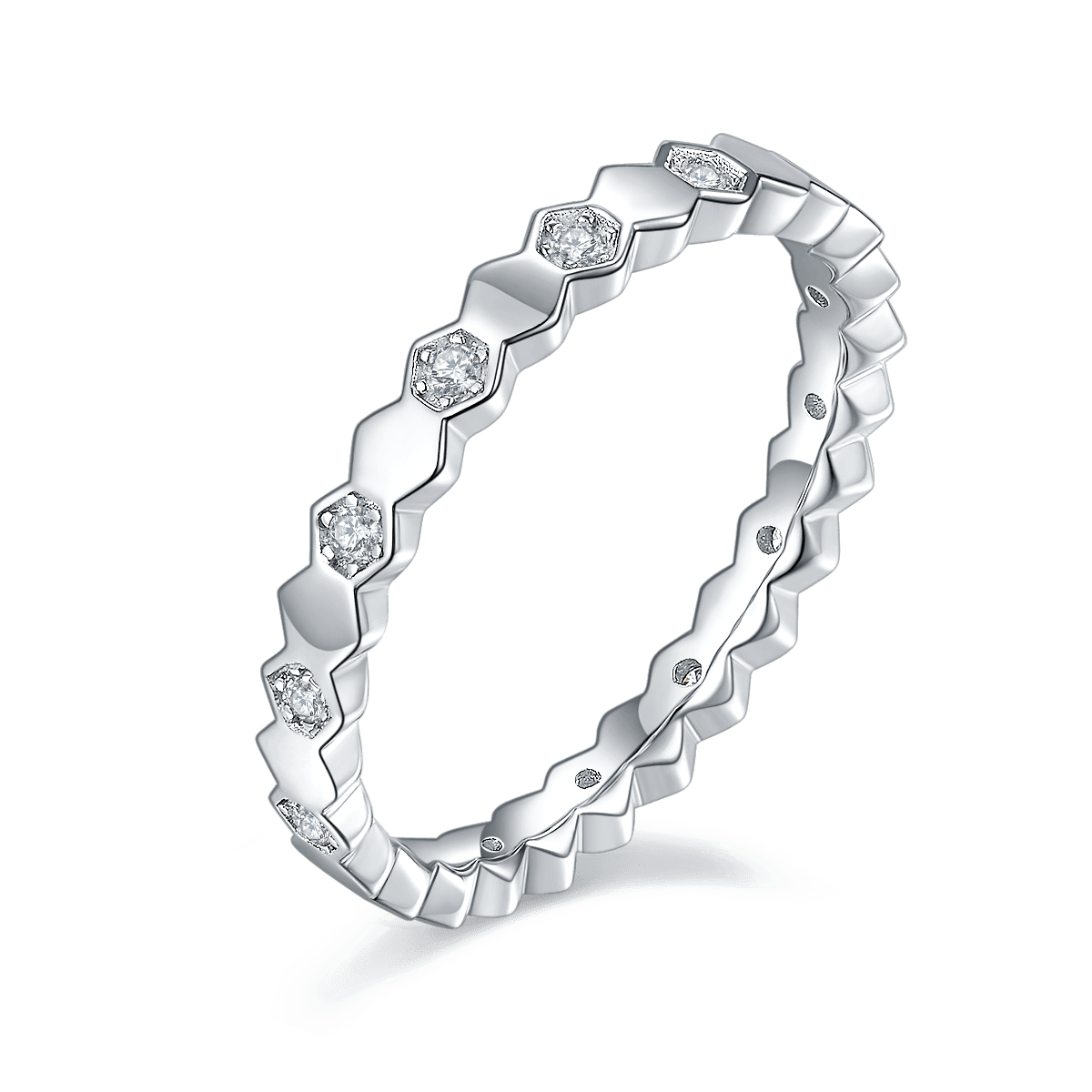 Honeycomb Single CVD Diamonds Ring-D color VVS - supskart