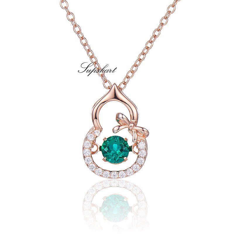 Lab Created Gourd Sterling Silver Necklace - supskart
