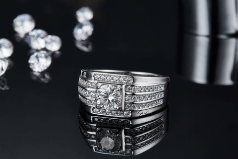 Luxury Delicate Men's CVD Diamonds Ring - supskart