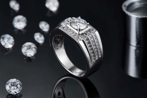 Luxury Delicate Men's CVD Diamonds Ring - supskart