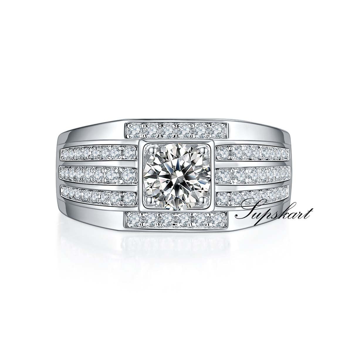 Luxury Delicate Men's CVD Diamonds Ring - supskart