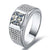 Luxury Five Row CVD Diamonds Men's Ring - supskart