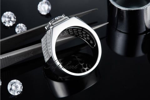 Luxury Full CVD Diamonds Men's Ring - supskart