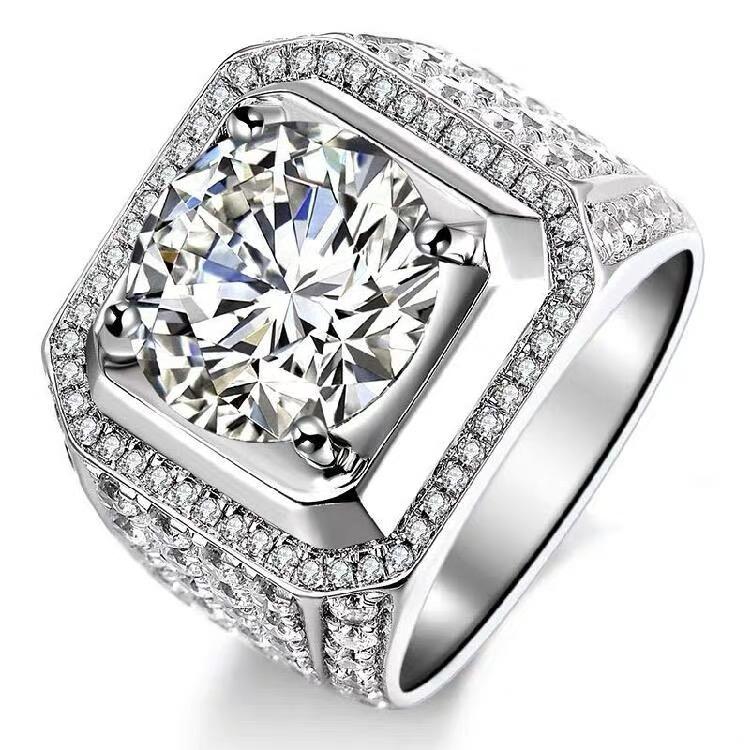 Luxury Full CVD Diamonds Men's Ring - supskart