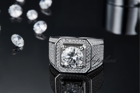 Luxury Full CVD Diamonds Men's Ring - supskart