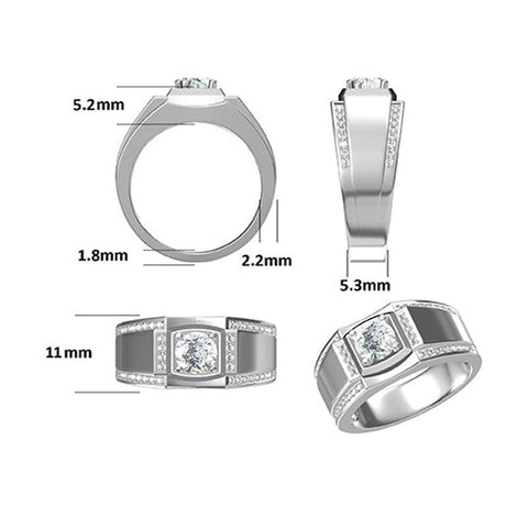 Luxury Men's CVD Diamond Ring - Matte Surface - supskart