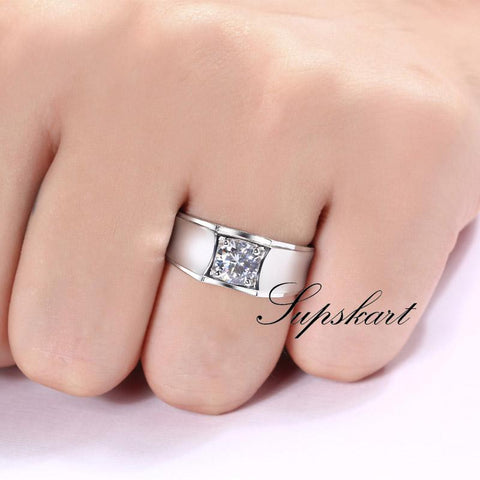 Matte Surface CVD Diamond Ring for Men - supskart