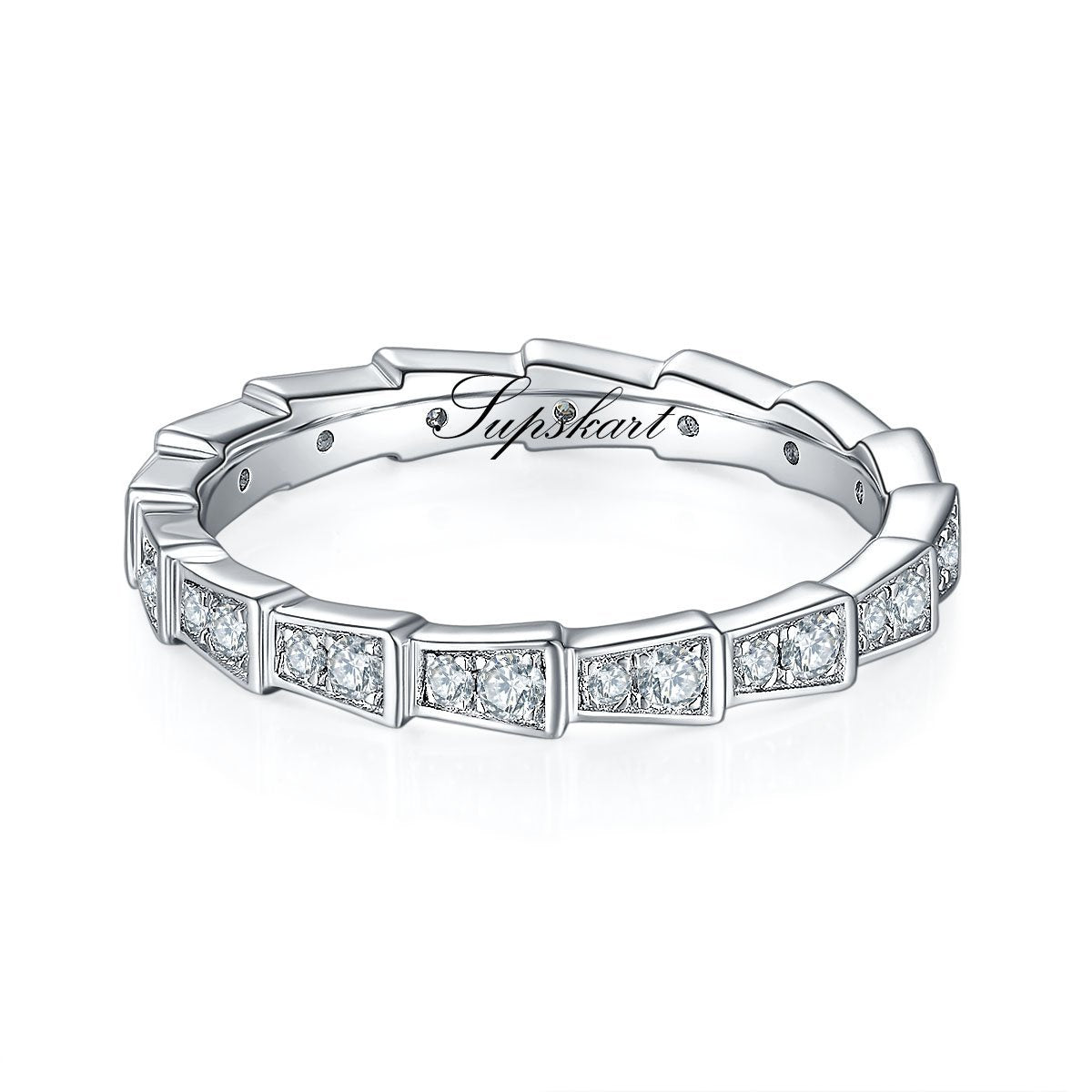 Mechanical Snake Single CVD Diamonds Ring-D color VVS - supskart